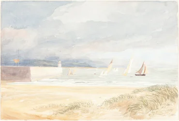 Scène de rivage avec voiliers Portland, Dorset, 1822-1839
