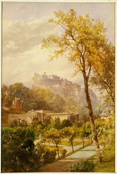 Vue des jardins de Princes Street et de la National Gallery à Édimbourg, vers l