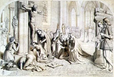 Un incident dans la vie de Sainte Élisabeth de Hongrie - Étude compositionnelle, 1850