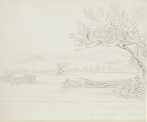 Lac Derwent depuis la résidence de M. W. Mains, 1843