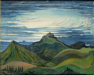 Coucher de soleil dans les Pyrénées, vers 1912-13