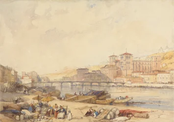 Lyon depuis le quai sur le Rhône