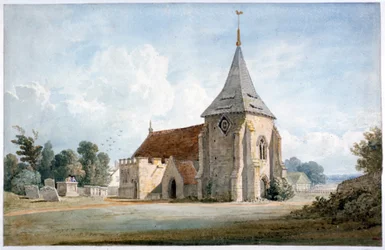 Église de Thirnham, près de Maidstone, Kent, 19ème siècle