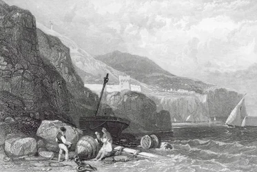Vico, baie de Naples, Italie (gravure)