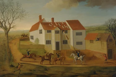 John Sidey et ses chiens à une ferme près de Hadleigh, Suffolk
