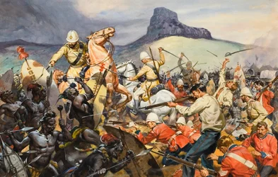 Boers et indigènes (gouache sur papier)