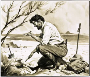 John Bock découvre des diamants sur une plage mais, bien qu