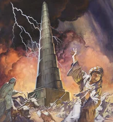 Tour de Babel (gouache sur papier)