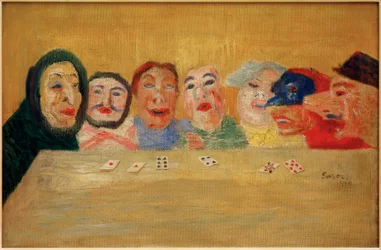 Masques jouant aux cartes