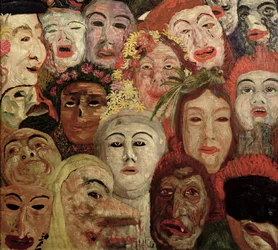 Mon portrait entouré de masques