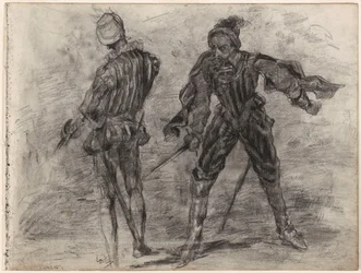 Deux nobles espagnols avec des épées (vue de face, vue de dos)