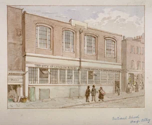 École nationale, Harp Alley, Cité de Londres, 1850