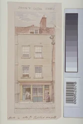 Vue de Mitre Court, Fleet Street, montrant la maison de café de John, c.1850