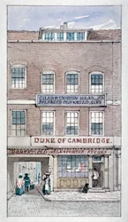 Vue de la taverne du duc de Cambridge, Shoe Lane, City de Londres