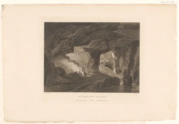 Gezicht op groeve van Gilmerton, bij Edinburgh Gilmerton Quarry