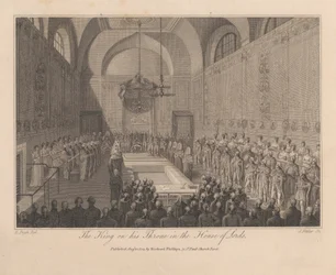 Roi sur son trône à la Chambre des Lords