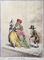 Un coin près de la banque, ou un exemple pour les pères, publié par Hannah Humphrey
