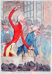 Une Réunion de Hackney, publié par Hannah Humphrey en 1796