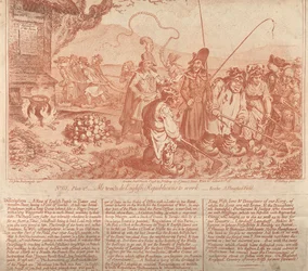 Folgen einer erfolgreichen französischen Invasion, Nr. III, Platte 2, Wir lehren die englischen Republikaner zu arbeiten