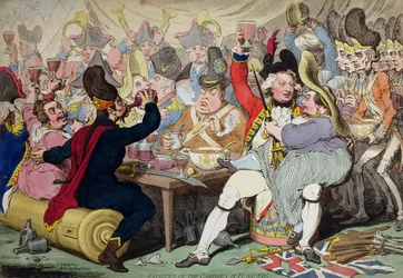 Fatigues of the Campaign in Flanders, publié par Hannah Humphrey en 1793 (gravure à l