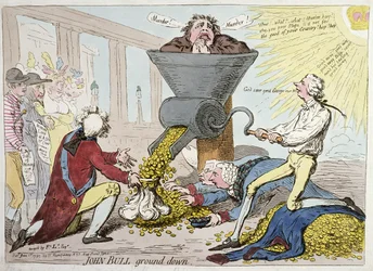 John Bull écrasé, publié par Hannah Humphrey en 1795