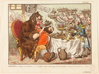 John Bull prenant un déjeuner : ou les cuisiniers britanniques gavant le vieux Grincheux-Gésier de bonne chère
