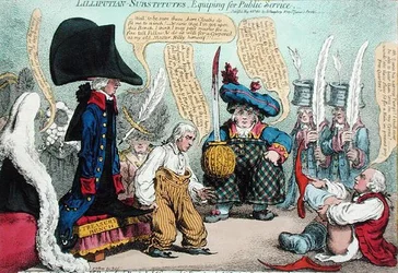 Substituts lilliputiens, équipant pour le service public, publié par Hannah Humphrey en 1801