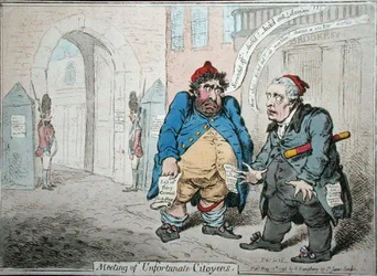 Réunion de citoyens malheureux, publié par Hannah Humphrey en 1798
