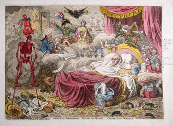 Rêves politiques ! - Visions de paix ! - Perspective Horrors ! publié par H. Humphrey en 1801 (gravure à l