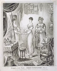 Progression de la toilette, ou habillage terminé, publié par Hannah Humphrey en 1810