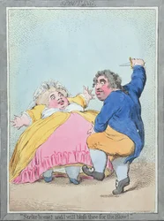 Spouting, publié par Hannah Humphrey en 1792 (eau-forte coloriée à la main)