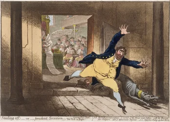 Fuite prudente, publié par Hannah Humphrey en 1798