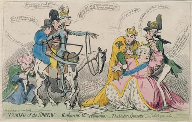 La Mégère apprivoisée : Katherine et Petruchio, ou Le Quichotte moderne, publié par S.W. Fores en 1791