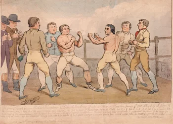 La célèbre bataille entre Richard Humphreys et Daniel Mendoza, 9 janvier 1788, pub. 1788