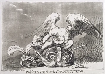 Le Vautour de la Constitution, publié par Hannah Humphrey en 1789