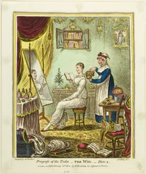 La perruque, deuxième planche du Progrès de la toilette