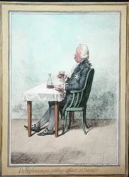Un diplomate réglant les affaires chez Stevens, publié par Hannah Humphrey en 1797
