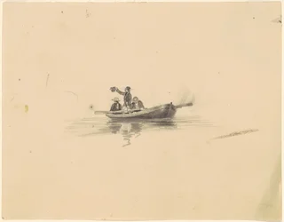 Hommes dans une barque