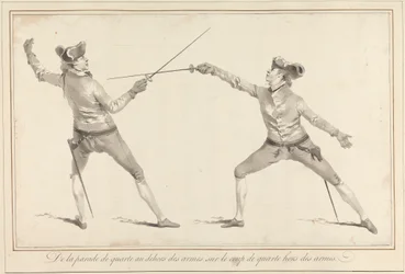 De la Parade de Quarte au Dehors des Armes sur le Coup de Quarte hors des Armes