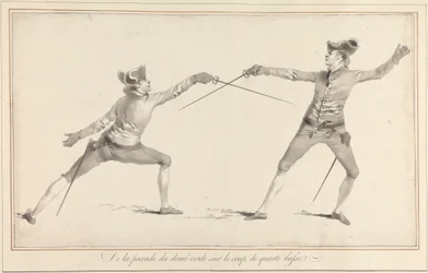 De la parade du demi-cercle sur le coup, de quarte basse