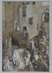 Une femme crie dans la foule, illustration de La Vie de Notre Seigneur Jésus-Christ, 1886-94