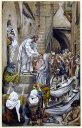 Et toute la ville était rassemblée à la porte, illustration pour La vie du Christ