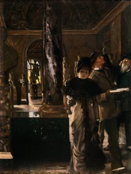 Visiteurs étrangers au Louvre, c.1880