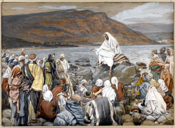 Jésus enseigne au peuple au bord de la mer, illustration pour La Vie du Christ, vers 1886-96