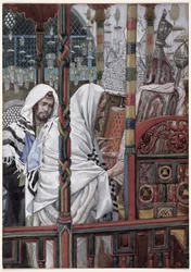 Jésus enseignant dans la synagogue, illustration pour La Vie du Christ