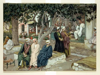 Jésus en réunion avec Saint Matthieu, illustration pour La Vie du Christ, c.1886-96