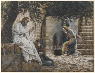 Marie-Madeleine aux pieds de Jésus, illustration de La Vie de Notre Seigneur Jésus-Christ, 1886-94