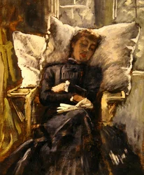 Mme Newton dans une chaise de serre, c.1871