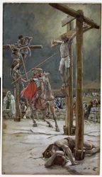 Un des soldats avec une lance perça son côté, illustration pour La Vie du Christ, c.1886-94