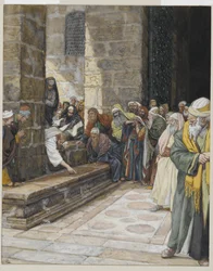 La femme adultère - Christ écrivant sur le sol, illustration de La Vie de Notre Seigneur Jésus-Christ, 1886-94